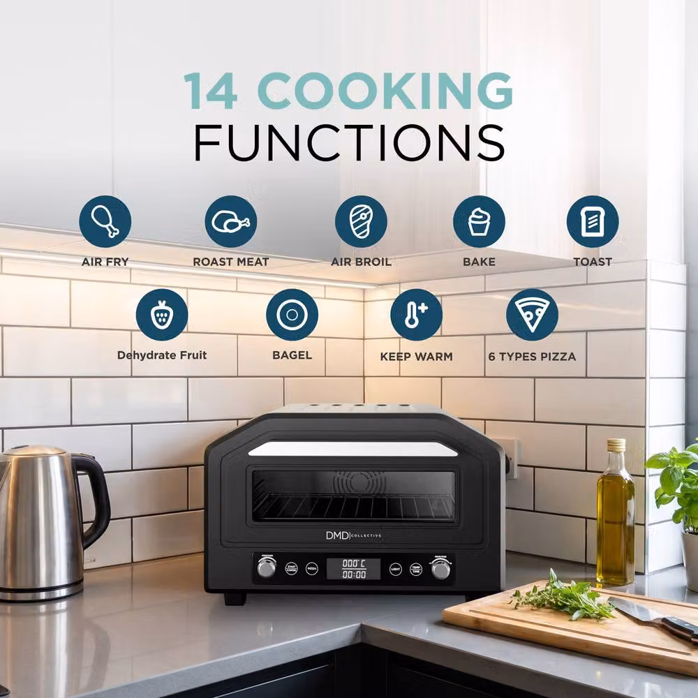 DMD Collective 17L Electric Pizza Oven and Air Fryer with Grill and Hot Air Functions, 400°C, Black – 3
