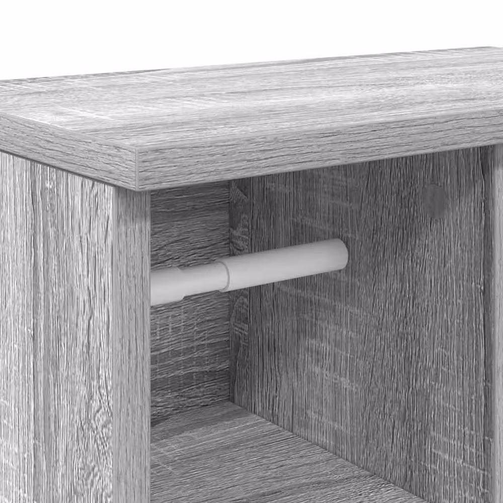 Berkfield Home Grey Sonoma Bathroom Cabinet with Roll Holder, W: 39 cm, D: 22 cm, H: 90 cm – 4