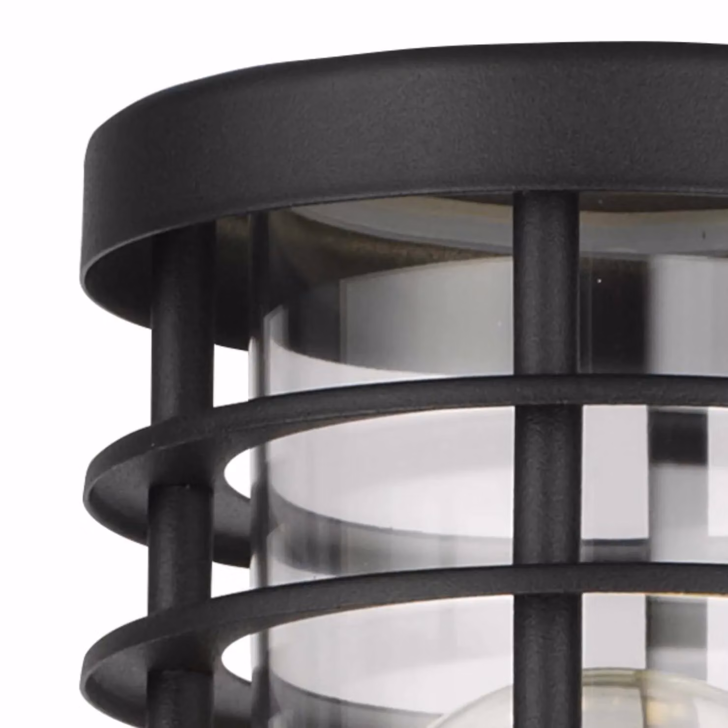 First Choice Lighting Bloom Black IP44 Modern Outdoor Wall Light with Transparent Shade – 2