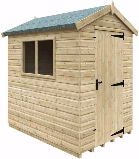 Buttercup Farm Apex Premier 16mm Wooden Garden Shed in Green and Grey – 1
