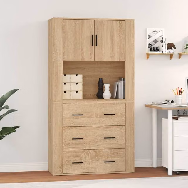 Berkfield Home Sonoma Oak Highboard in Brown