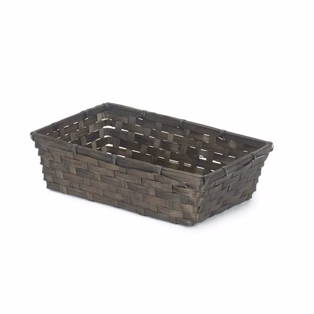 Red Hamper Small Rectangular Bamboo Serving Tray in Brown and Black – 2