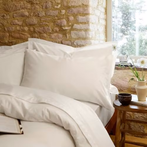 Christy Set of 2 Organic Cotton Percale King Pillowcases in White – 3