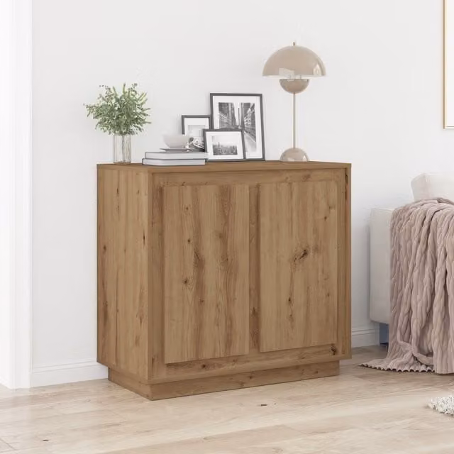 Berkfield Home Artisan Oak Sideboard in Brown, W/D/H: 80 x 34 x 75 cm – 1