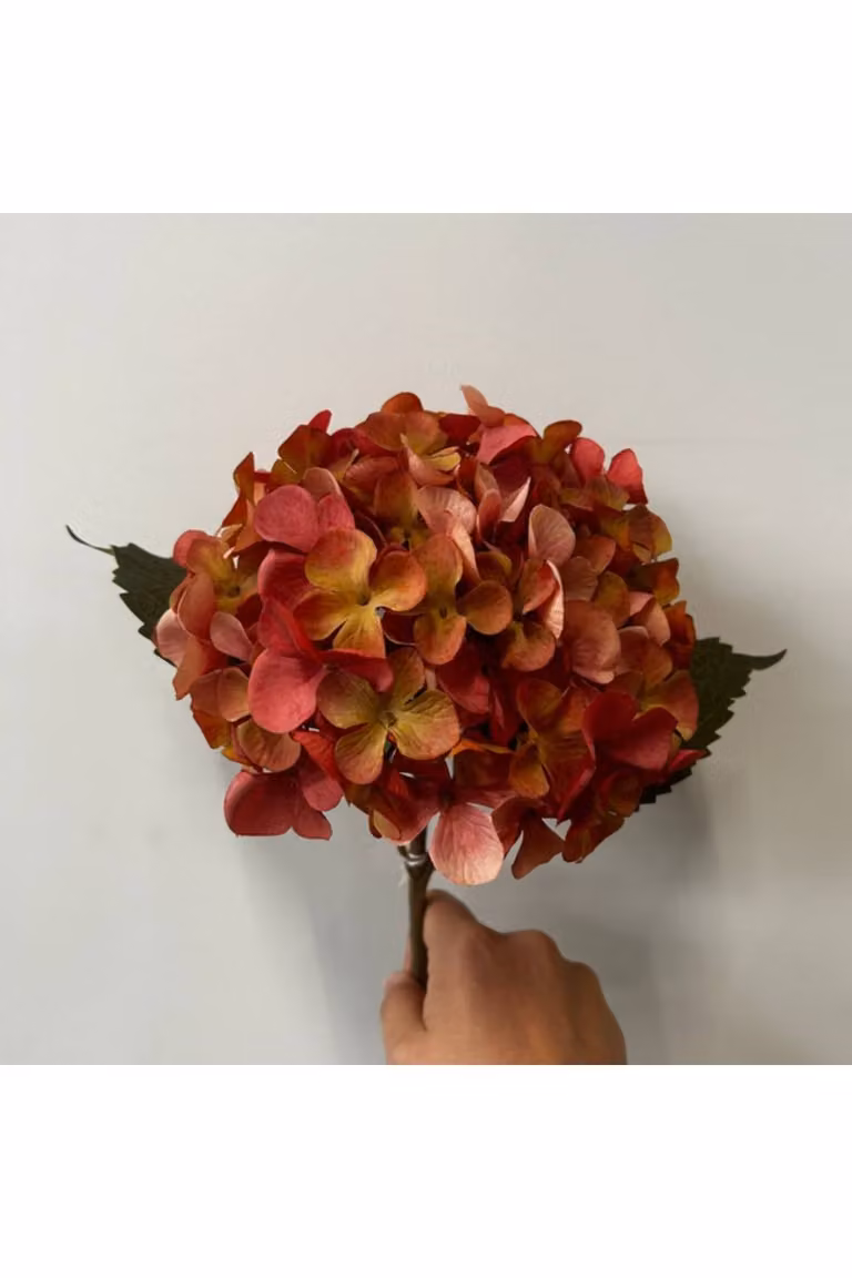 KDMD Balmoral Hydrangea Floral Arrangement in Orange and Pink, 2 Pack, Height: 45 cm