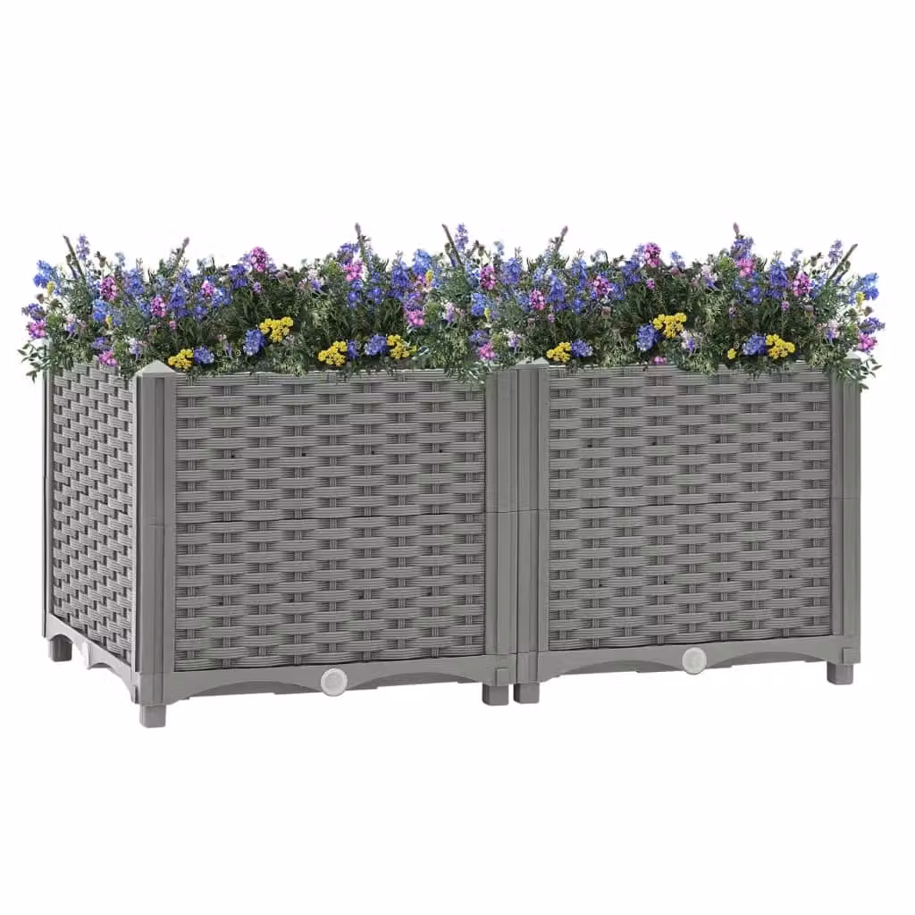 Berkfield Home Grey Polypropylene Raised Bed W: 80 cm, D: 40 cm, H: 38 cm – 2