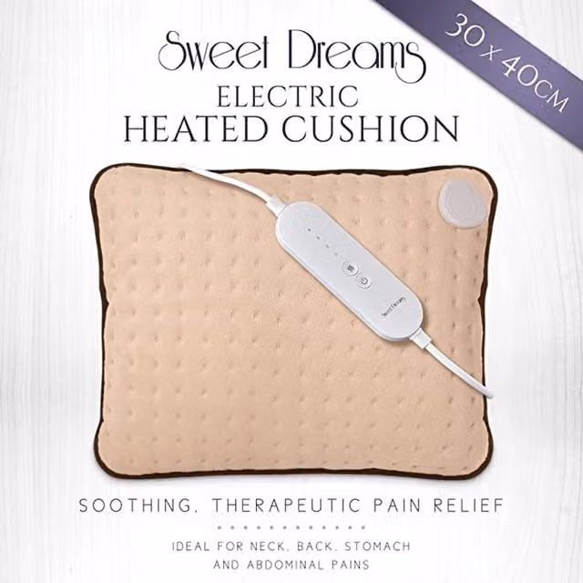 Sweet Dreams Heated Cushion Pillow Heat Pad in Beige, W/D/H: 40 x 40 x 14 cm – 1