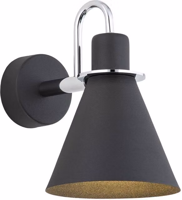 Netlighting Beverly Dome Wall Lamp in Black and Chrome