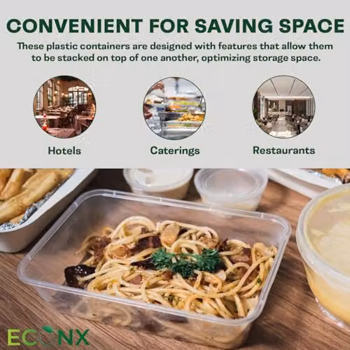 ECONX 25 Piece Set of Airtight Plastic Food Storage Containers with Lids, 650ml, Transparent – 2