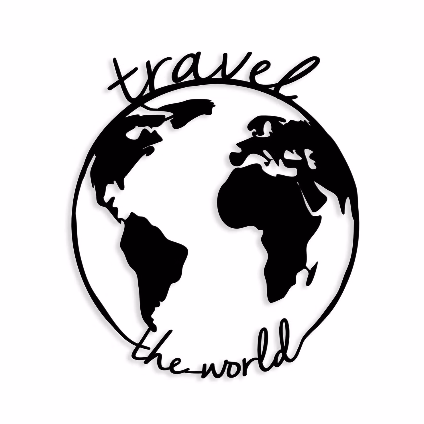 Decortie Travel the World Round Metal Wall Art in Black – 3