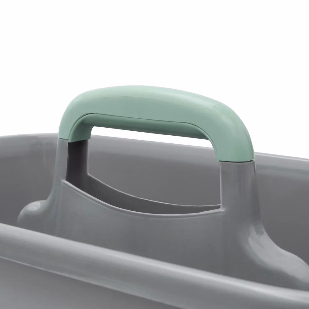 JVL Cleaning Caddy – Multicolour and Grey Portable Plastic Household Supplies Organiser with Handles for Kitchen and Bathroom, W: 40.0 cm, D: 26.0 cm, H: 19.0 cm – 2