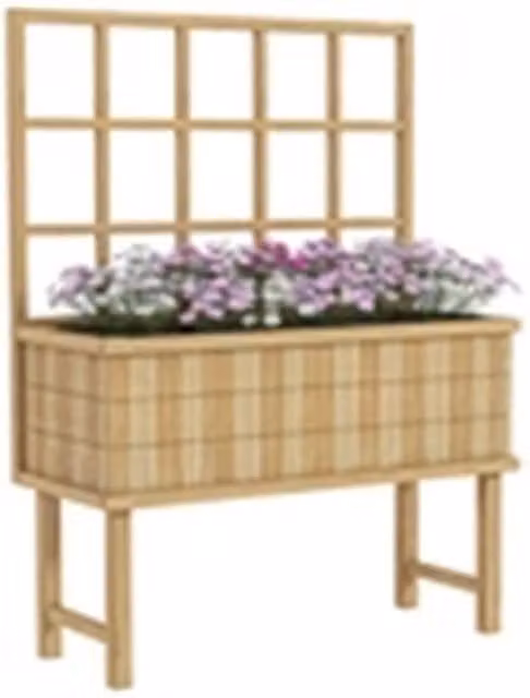 Nordara Brown Wooden Raised Planter for Vegetable and Ornamental Gardens W/D/H: 140 x 45 x 36 cm