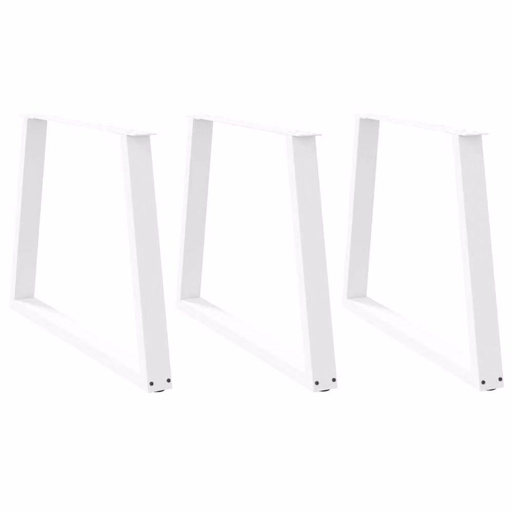 Berkfield Home V-Shape Dining Table Legs, 3 Piece Set, White Steel, Height: 72 cm, Width: 90 cm