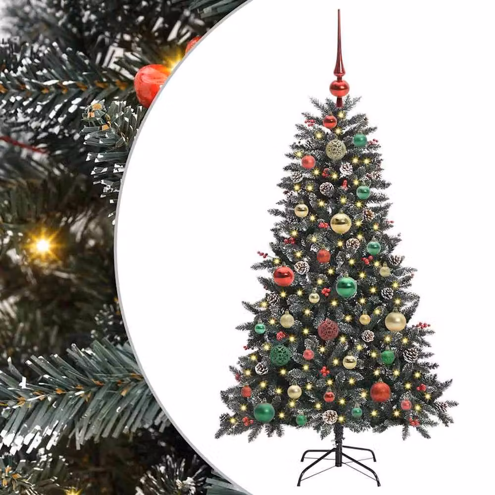 Berkfield Home Green Artificial Christmas Tree with 150 LEDs, W/D/H: 68 x 68 x 120 cm – 2