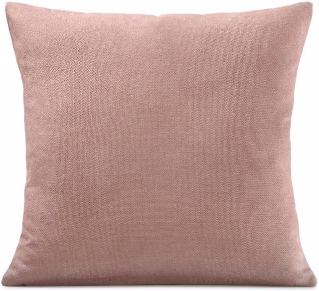 Livinluxury Plain Square Velvet Chenille Cushion in Pink