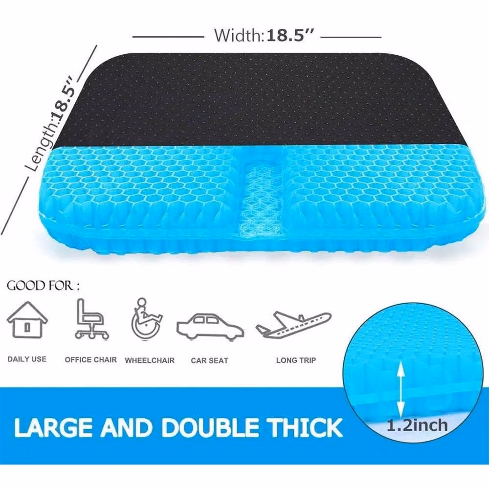PAWNORA Large Blue Gel Seat Cushion with Removable Washable Cover – 2