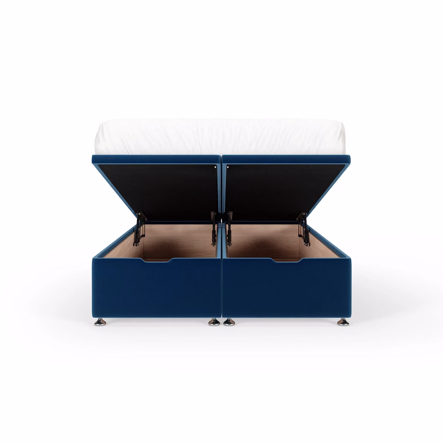 Bedmaster Blue Plush Velvet Ottoman Divan Base and Button Headboard, W/D/H: 200 x 200 cm – 2