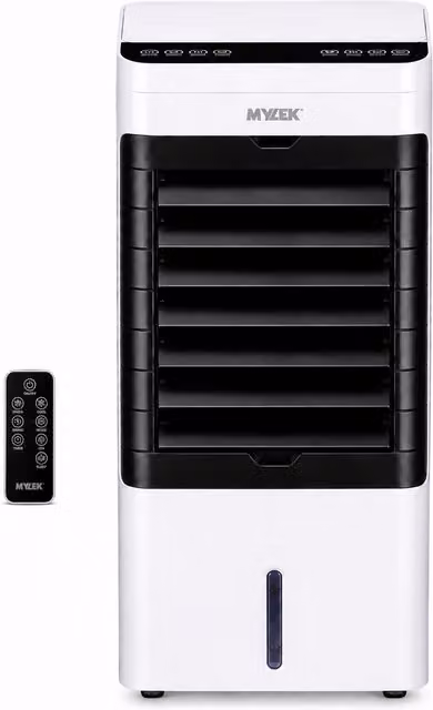 Mylek Portable Air Cooler Fan with Remote Control and Ice Packs, White