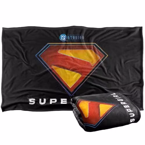 LOGOVISION Supergirl 2026 Full Colour Shield Name Soft Fleece Throw Blanket, Multicolour, W/D/H: 91 x 147 cm – 1