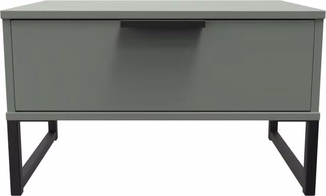 Ready Assembled 2 U Fuji 1 Drawer Wide Side Table in Pale Green