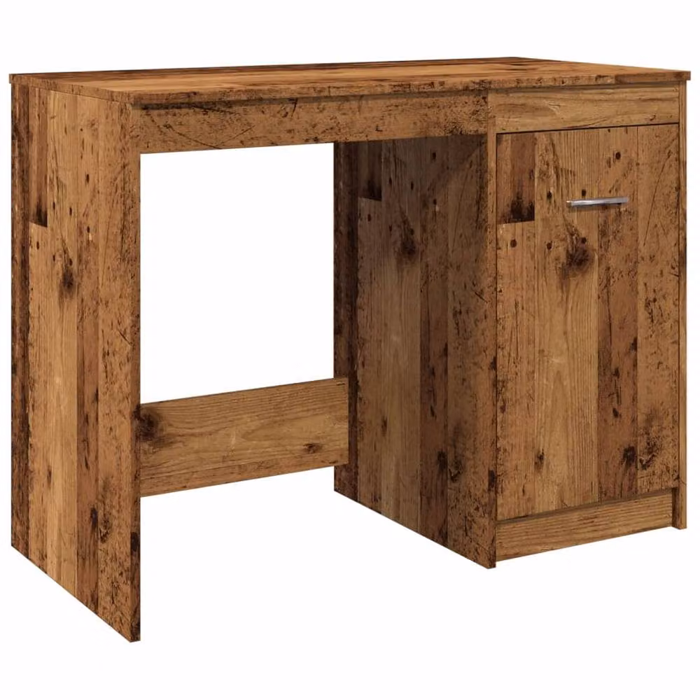 Berkfield Home Elegant Writing Desk in Brown Old Wood, W/D/H: 100 x 50 x 76 cm – 3