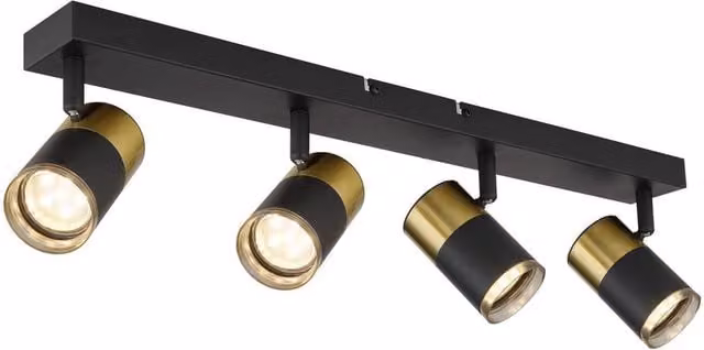 Netlighting Brisbon Modern Ceiling Spotlight Bar in Matt Black with 4x GU10 Sockets