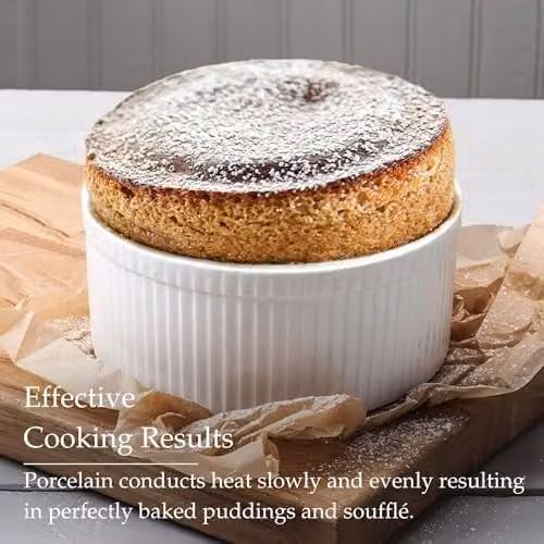 WM Bartleet & Sons 1750 Traditional Porcelain Professional Souffle Dish, White, Diameter: 22 cm, Capacity: 2.5 l – 3