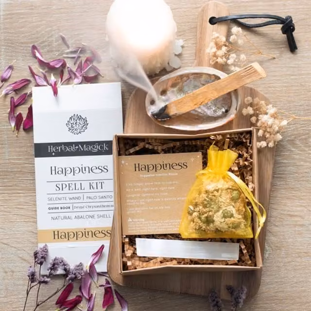 KDMK Herbal Happiness Spell Kit for Positive Energy in Multicolour and Yellow