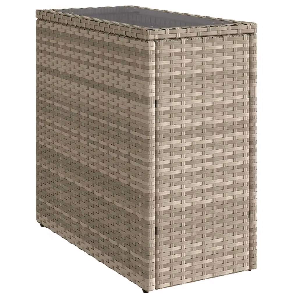 Berkfield Home Garden Side Table with Glass Top in Light Grey, W/D/H: 58 x 27.5 x 55 cm – 2