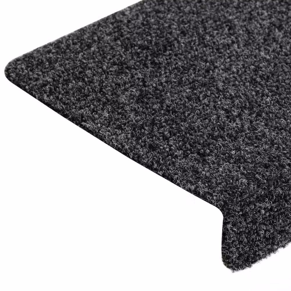 Berkfield Home Self-Adhesive Needle Punch Stair Mats, 15 Pack, Grey, W/D/H: 65 x 21 x 4 cm – 4