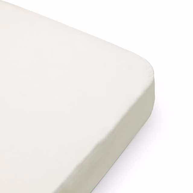 Dear April Grow Organic Cotton Percale Single Bed Fitted Sheet, White, W: 90 cm x D: 200 cm