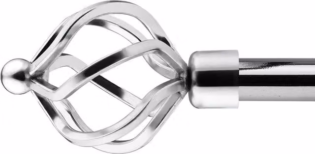 NewEdgeBlinds Extendable Eyelet Metal Curtain Pole Set, Silver, W: 120 cm