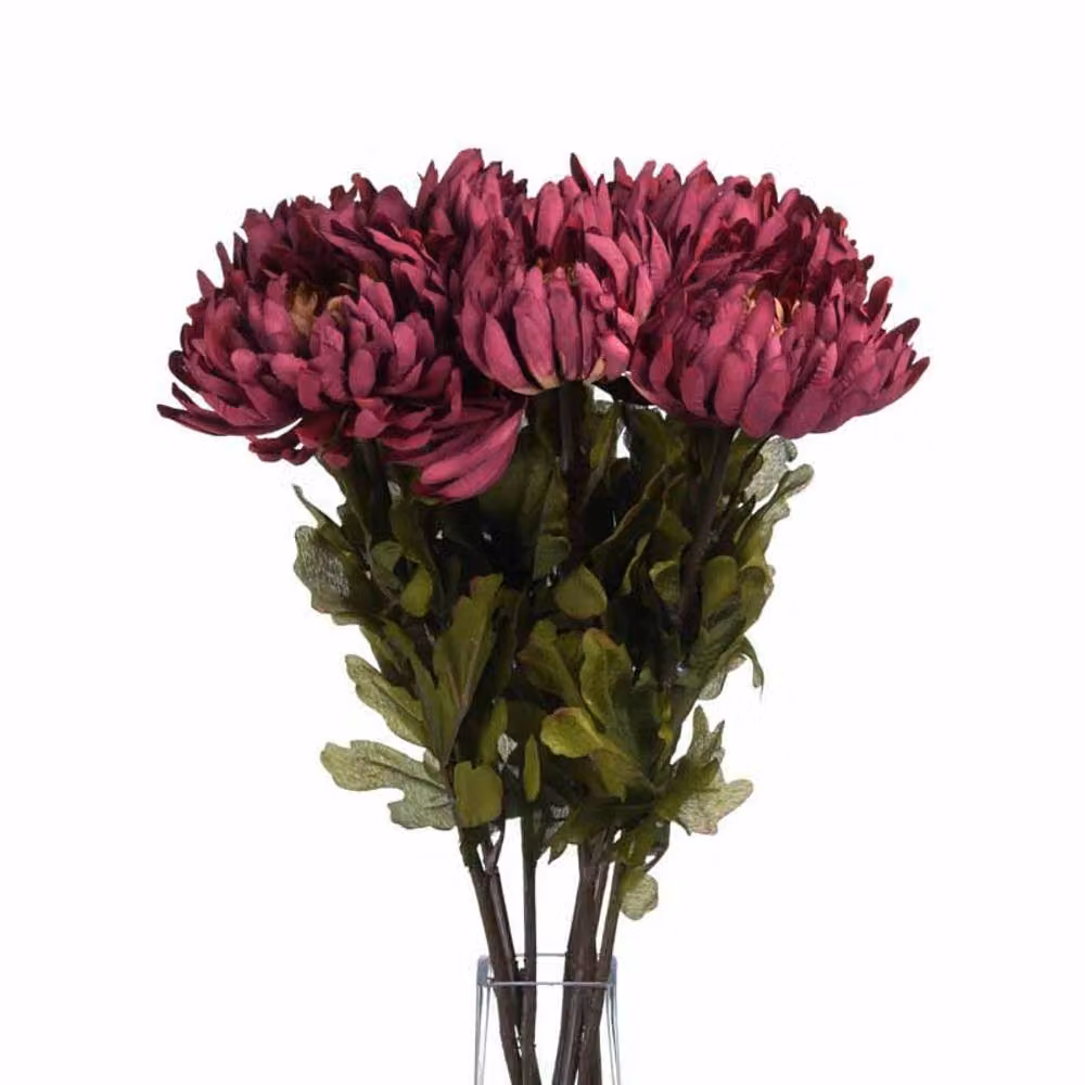 Lemon Pavilion Autumn Spider Chrysanthemum Artificial Flower in Purple and Red, W: 14 cm, D: 14 cm, H: 78 cm – 2
