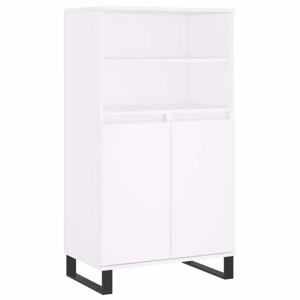 Berkfield Home White Highboard with Hinged Doors and Internal Shelves, W/D/H: 60 x 36 x 110 cm – 2