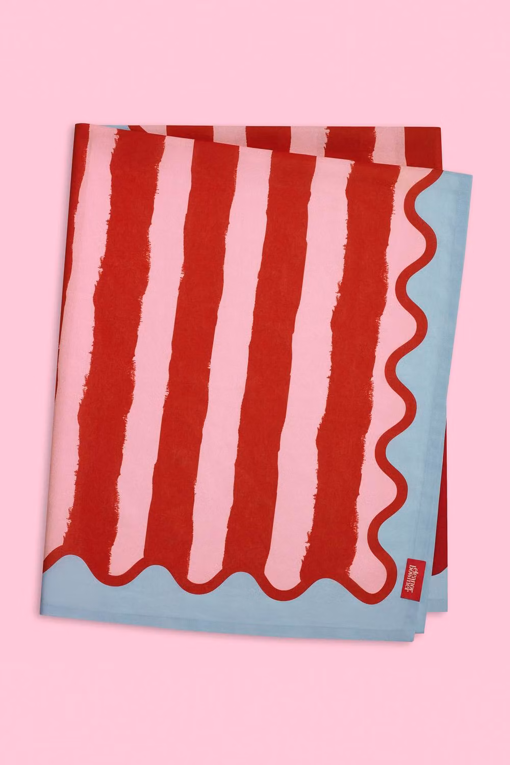 Eleanor Bowmer Stripe Cotton Rectangular Tablecloth in Red and Blue, W: 137 cm, L: 229 cm – 3