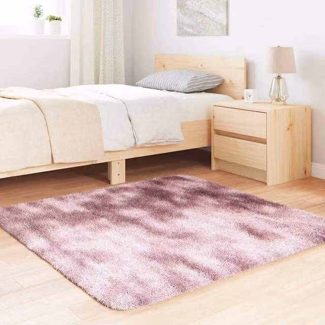 Berkfield Home NAVARRA Shaggy High Pile Rug, Dusty Pink, W/D: 120 x 120 cm – 1