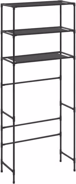 Berkfield Home 3-Tier Metal Storage Rack over Laundry Machine, Black, W/D/H: 69 x 28 x 169 cm