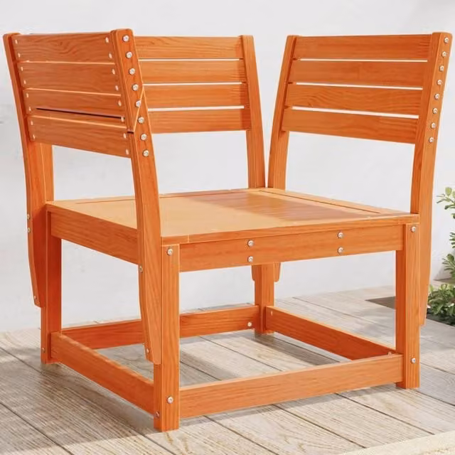 Berkfield Home Rustic Waxed Solid Pine Garden Chair in Brown – 1