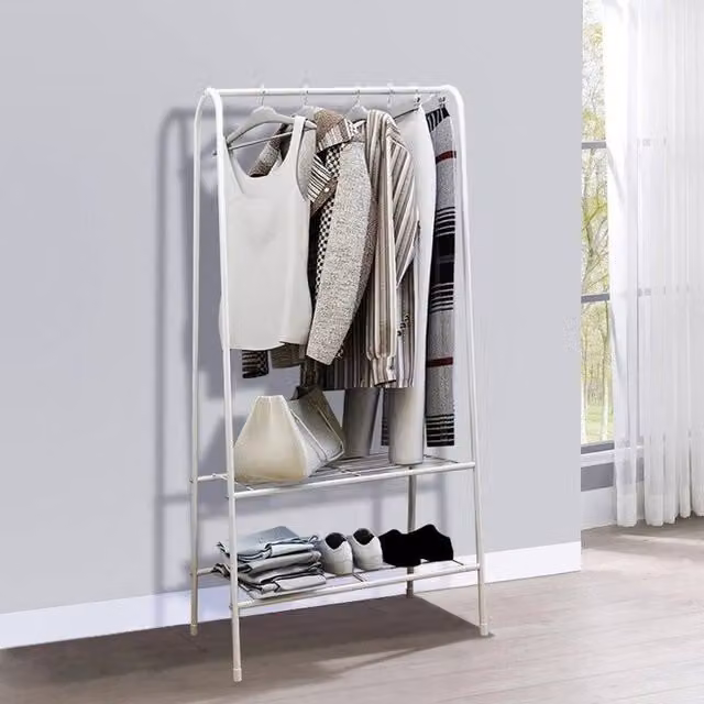 NESTLUNE White Metal Clothes Rail and Coat Hanger Stand – 1