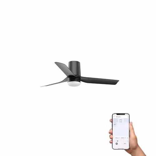 Faro Barcelona Mini Punt Tub Smart LED Ceiling Fan, Black, 90 cm – 1