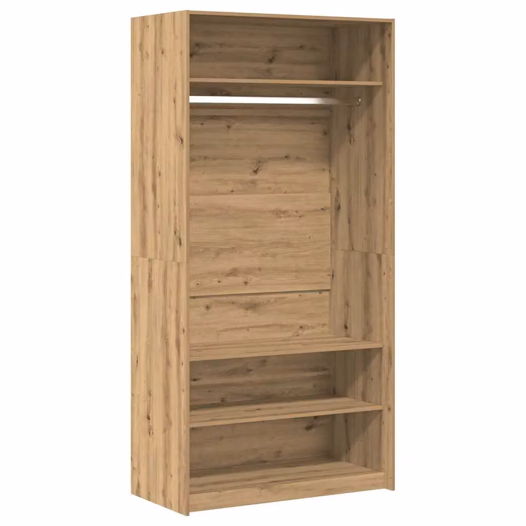 Berkfield Home Artisan Oak Wardrobe in Brown, W/D/H: 100 x 50 x 200 cm – 2