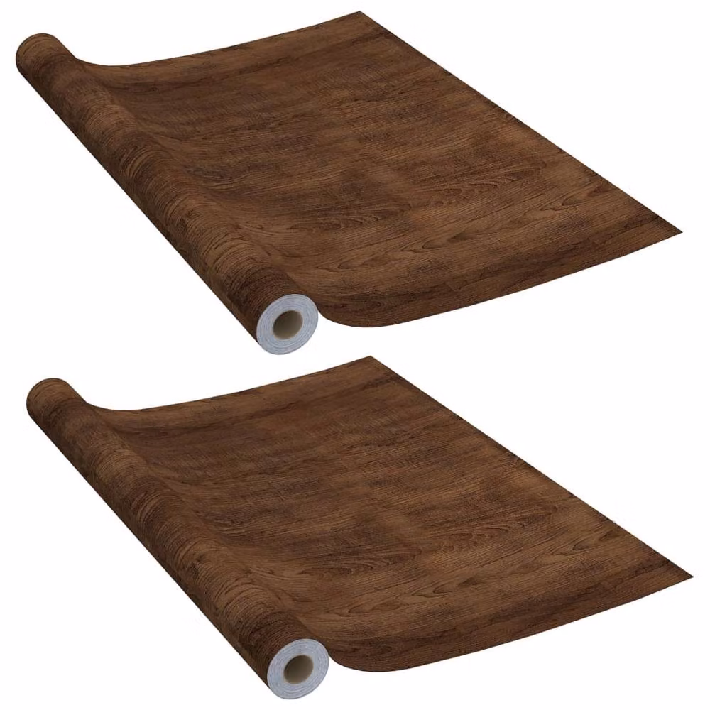 Berkfield Home Self-adhesive PVC Door Films, 2 Pack, Dark Oak Brown, W: 90 cm, H: 210 cm – 3