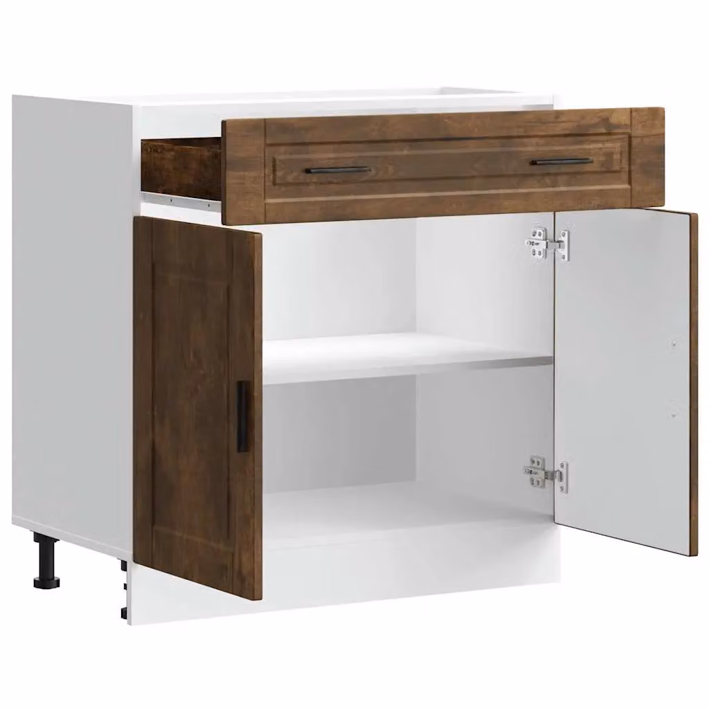 Berkfield Home Porto Smoked Oak Kitchen Base Cabinet in Brown – 3