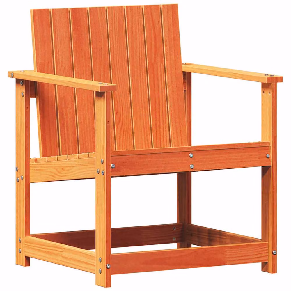 Berkfield Home Beautiful 3 Piece Wax Brown Solid Wood Pine Garden Lounge Set – 1
