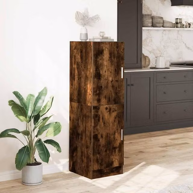 Berkfield Home Modern Kitchen Cabinet in Smoked Oak Brown, W/D/H: 38 x 41.5 x 131.5 cm