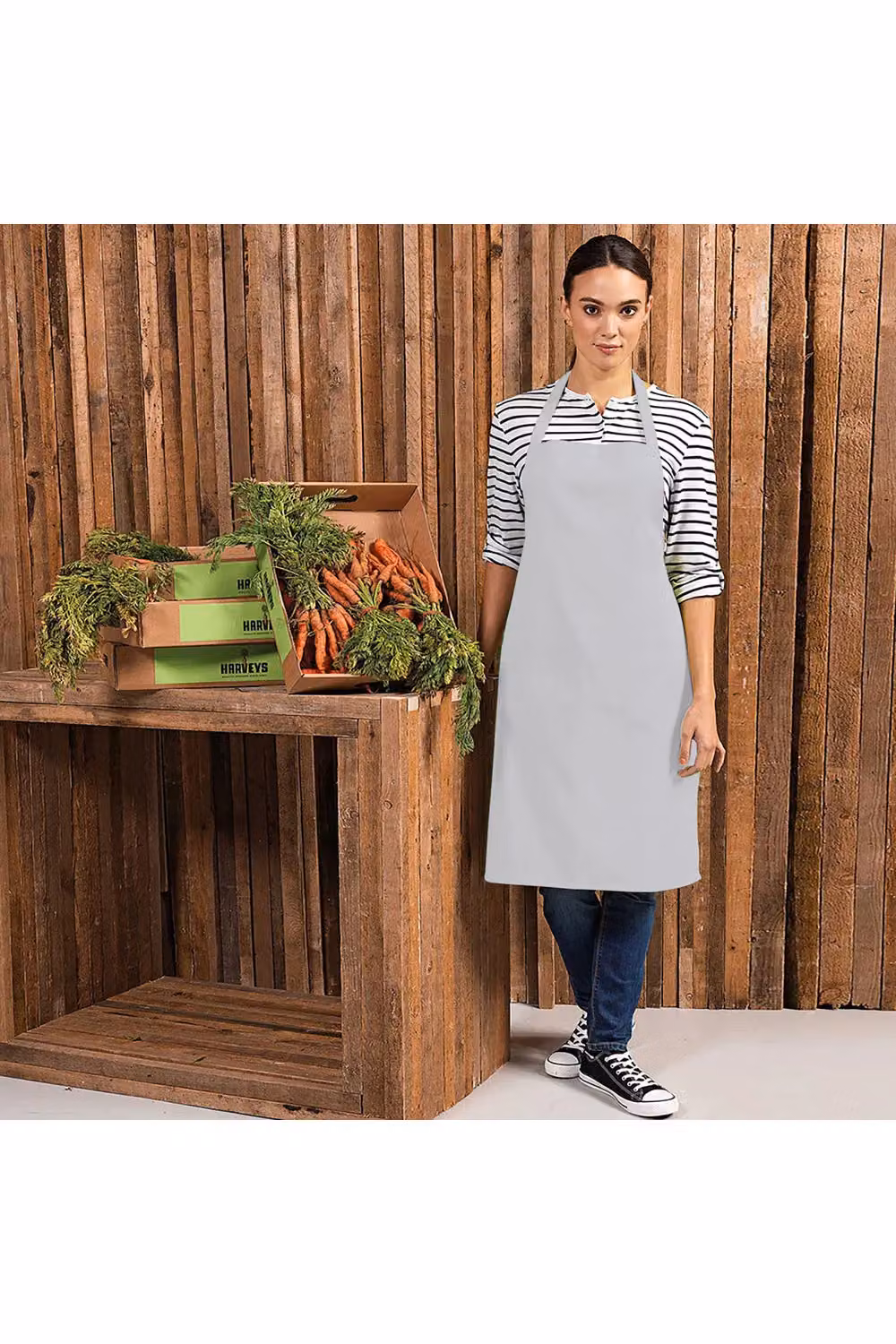 Premier Colours Poly Cotton Bib Apron in Grey – 2