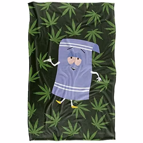 South Park Towlie Pot Leaves Super Soft Fleece Throw Blanket, Multicolour, W: 91 cm, D: 147 cm – 1