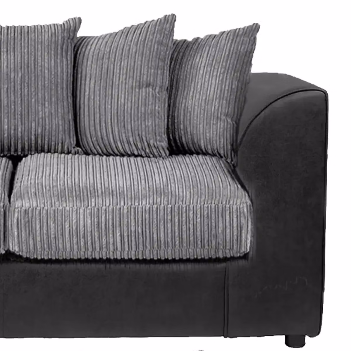 Furnishings For Less UK Luxor 3 Seater Sofa in Grey Jumbo Cord Fabric – 3