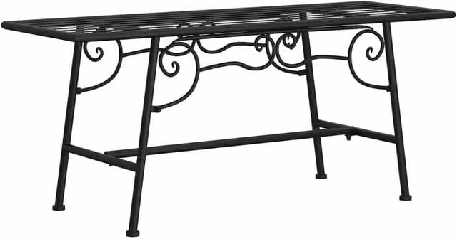 Berkfield Home Classic Tree Bench in Matt Black Metal, Width: 110 cm