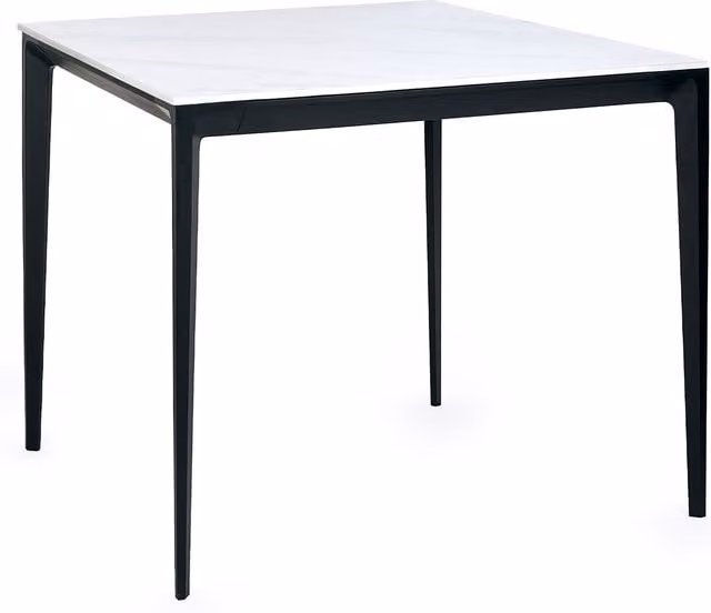 Julian Bowen Miami Square Natural Stone Dining Table in White and Grey